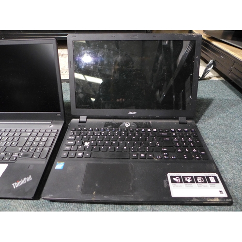 3075 - 4 Laptops - 3 Lenovo Think Pads & Acer Aspire - (No HDD's) - (Models E550/E590 & E15) - (Model: MS23... 