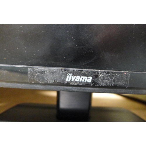 3083 - 2 iiyama computer monitors with stands - 22