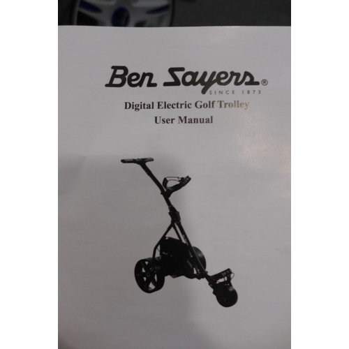 3092 - Ben Sayers Digital Electric Golf Trolley with Battery, Charger & Cover