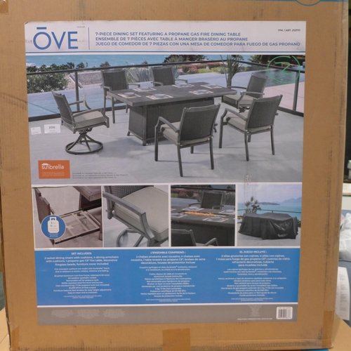 3096 - Ove Bonavista 7 piece Fire Dining Set , original RRP £1666.66 + VAT (297-20) *This lot is subject to... 