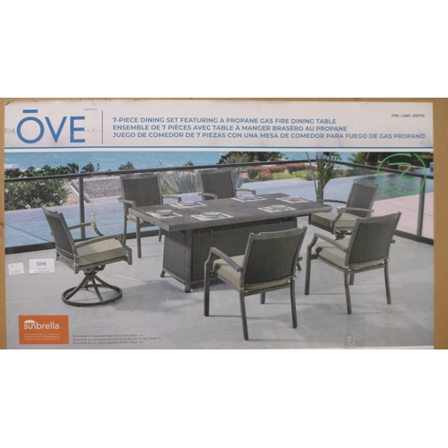 3096 - Ove Bonavista 7 piece Fire Dining Set , original RRP £1666.66 + VAT (297-20) *This lot is subject to... 