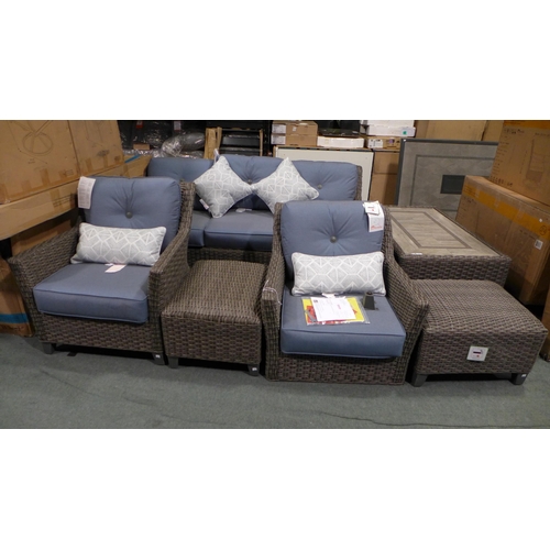 3097 - Sunvilla Malibu 6 piece Denim deep Seating Set - (One Chair Missing Feet) -  original RRP £2333.33 +... 