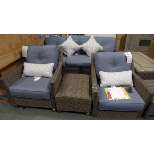 3097 - Sunvilla Malibu 6 piece Denim deep Seating Set - (One Chair Missing Feet) -  original RRP £2333.33 +... 