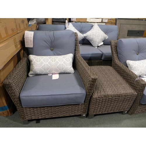 3097 - Sunvilla Malibu 6 piece Denim deep Seating Set - (One Chair Missing Feet) -  original RRP £2333.33 +... 