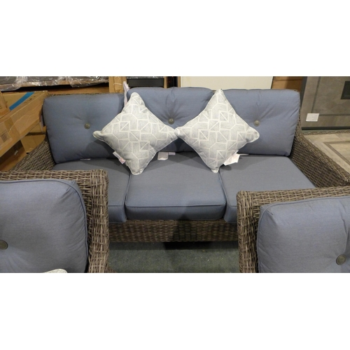 3097 - Sunvilla Malibu 6 piece Denim deep Seating Set - (One Chair Missing Feet) -  original RRP £2333.33 +... 