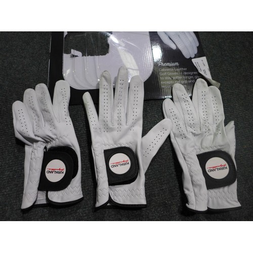 3046 - Mixed Sized Kirkland Signature Golf Gloves  (296-187)   * This lot is subject to vat