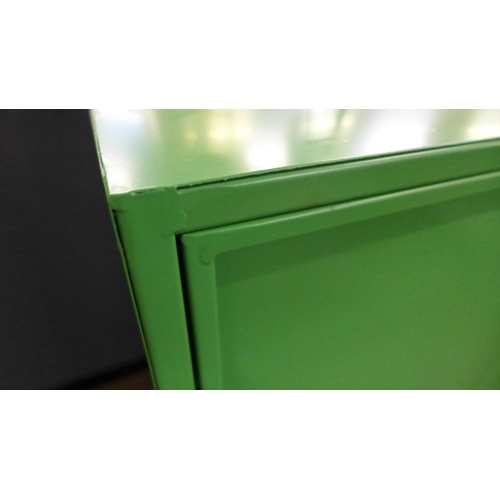 1457 - A green metal two door sideboard