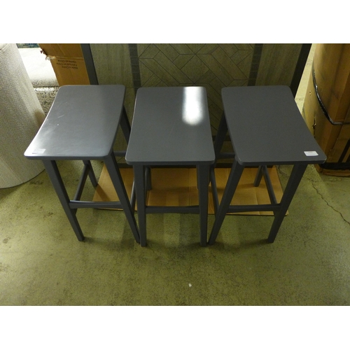 1555 - Three grey bar stools