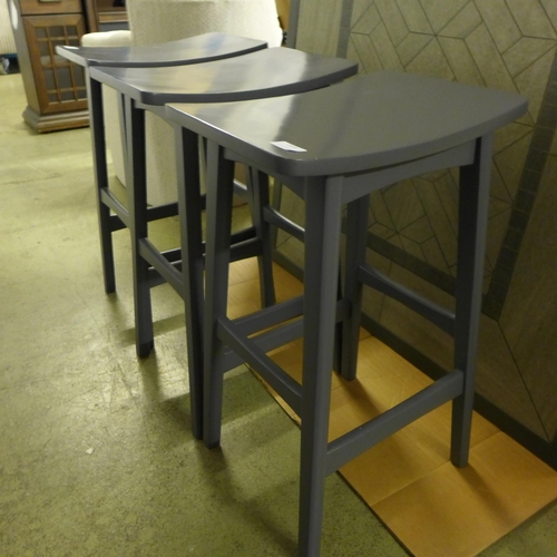 1555 - Three grey bar stools