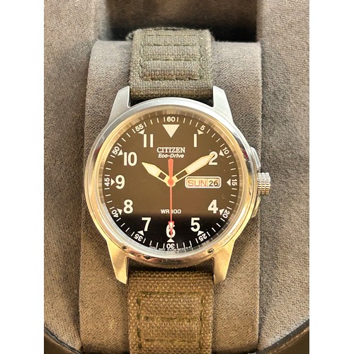 2111 - A Citizen G Eco Drive DD Army look wristwatch * this lot is subject to VAT