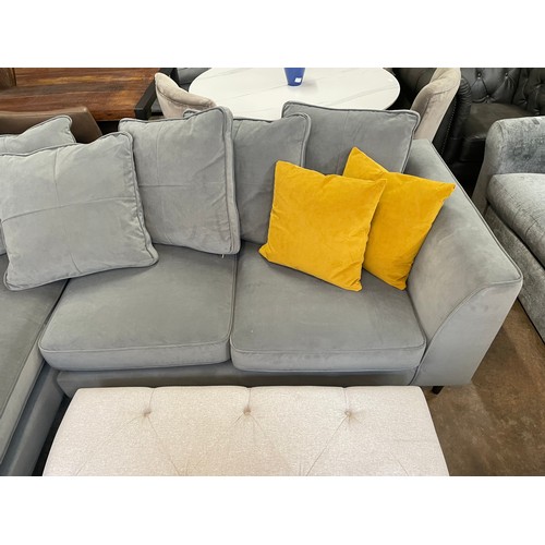 1429 - A moonrock grey velvet LHF corner sofa