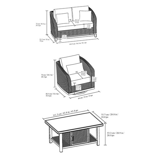 3016 - Agio Cameron 4 Piece Woven Deep Seating Set, original RRP £1583.33 + VAT (297-7) *This lot is subjec... 