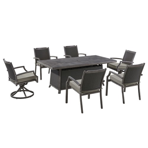 3096 - Ove Bonavista 7 piece Fire Dining Set , original RRP £1666.66 + VAT (297-20) *This lot is subject to... 