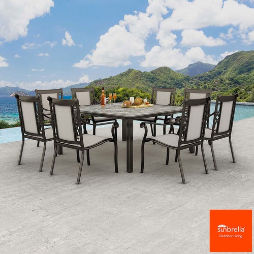 3101 - Agio Turner 9  piece Square Sling Dining Set - (Damaged/Marked), original RRP £1249.99 + vat (295-37... 