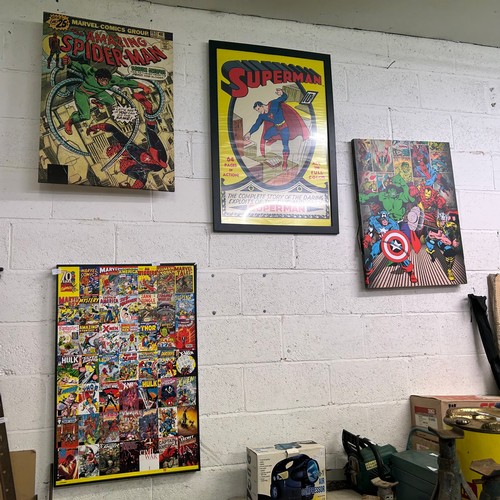 2055 - 4 Large comic book prints Marvel and DC