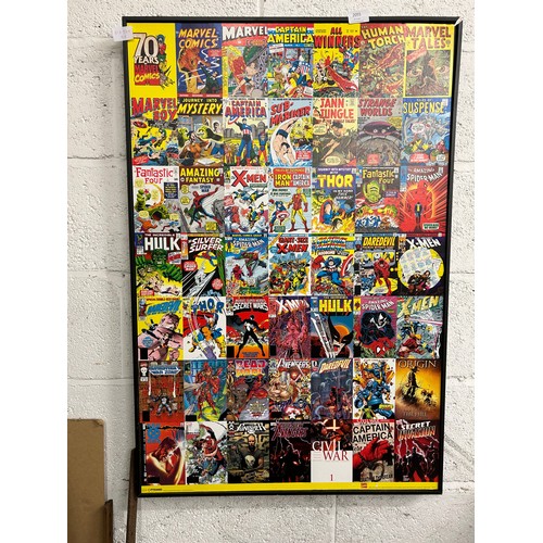 2055 - 4 Large comic book prints Marvel and DC