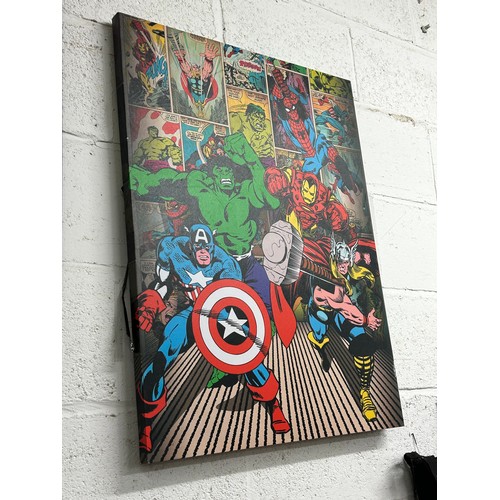 2055 - 4 Large comic book prints Marvel and DC