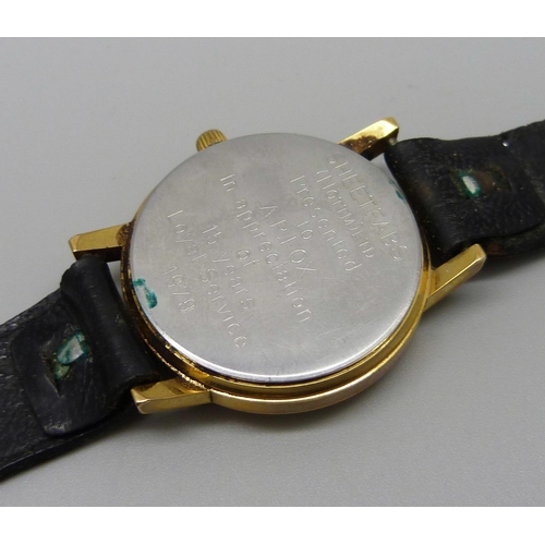 1068 - A gentleman's Omega wristwatch, the case back bears inscription dated 1979