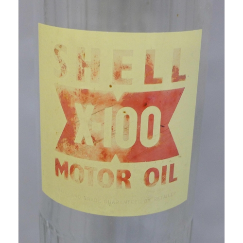 609 - A Shell X-100 motor oil bottle