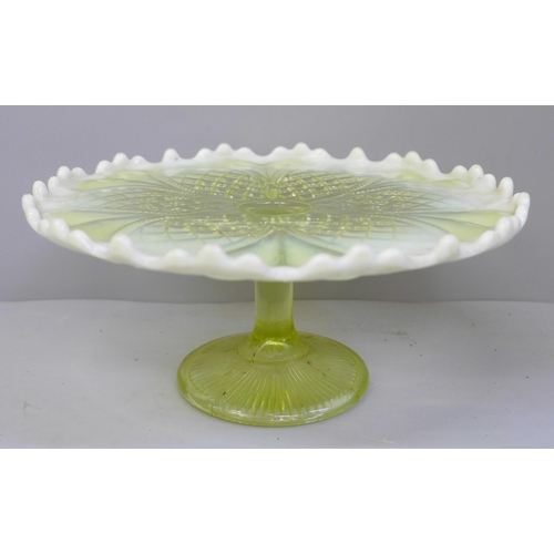 620 - A milk glass cake stand