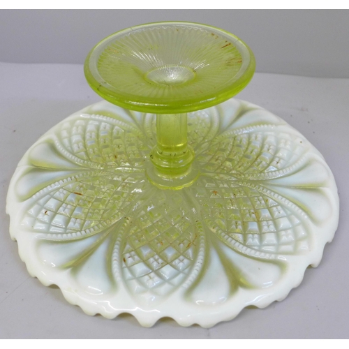 620 - A milk glass cake stand