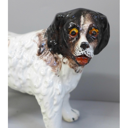 624 - A Staffordshire model of a St. Bernard, height 13cm