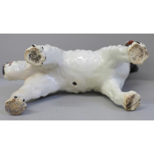 624 - A Staffordshire model of a St. Bernard, height 13cm