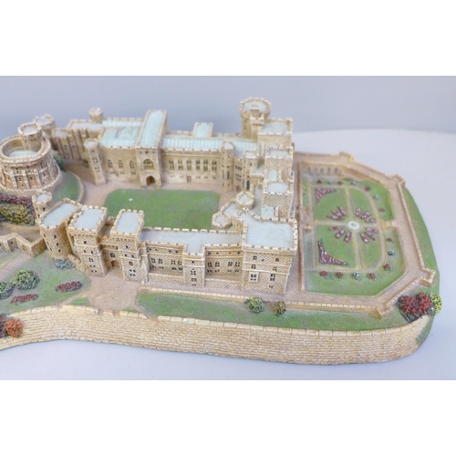 651 - A Danbury Mint model of Windsor Castle, 44cm wide