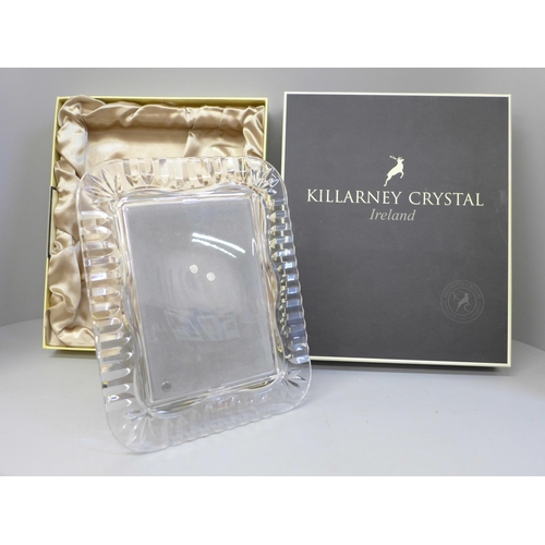 660 - A Killarney Crystal, Ireland photograph frame, boxed