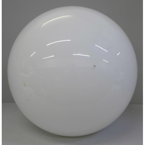 678 - A Large opaline globe light shade