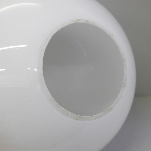 678 - A Large opaline globe light shade