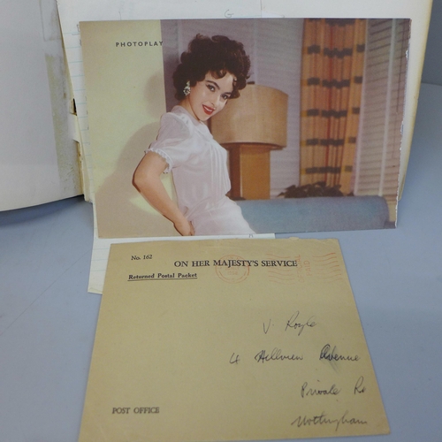 682 - An album of film and stage actors and actresses, bearing signatures, also a double page with Chipper... 