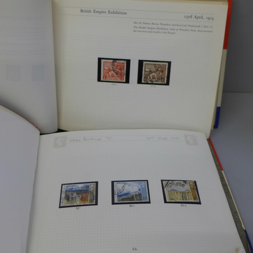 687 - Stamps; extensive GB fine used collection in pair of SG special stamp albums covering the period 192... 