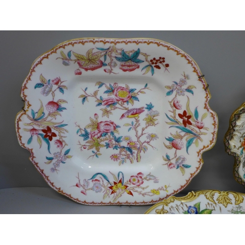 691 - Three antique plates; 1850's Minton, circa 1835 Charles Meigh and one other