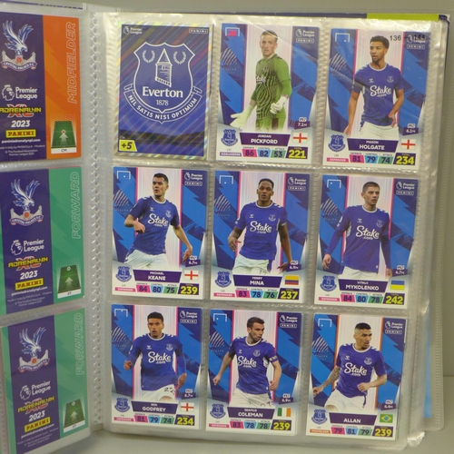 696 - A Premier League Panini football cards in binder, almost complete