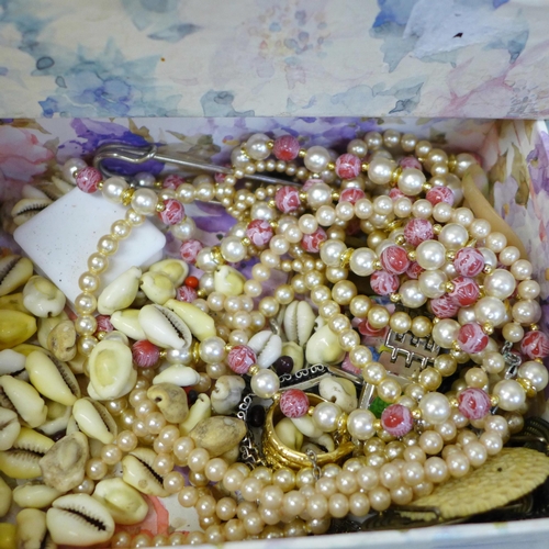 699 - Two boxes of costume jewellery including gold items