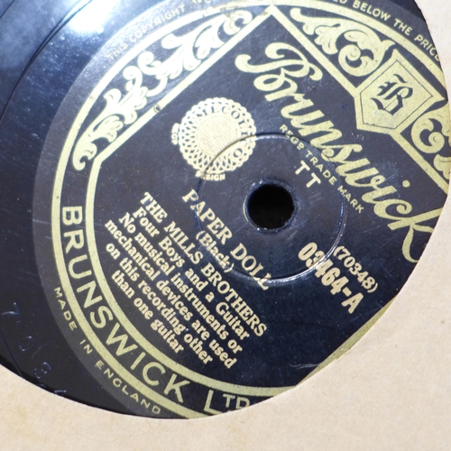 761 - A collection of approximately forty 78rpm records, twenty LP records and a collection of 7