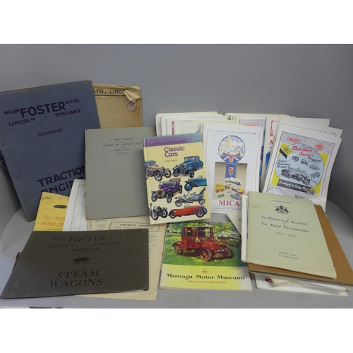 762 - A Tri-ang book, Classic Cars book, a collection of Matchbox booklets, a Brief Record of the Services... 