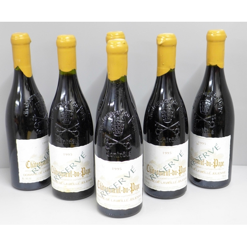 787 - Six bottles of Chateauneuf de Pape, Ville Julienne, 1995 reserve