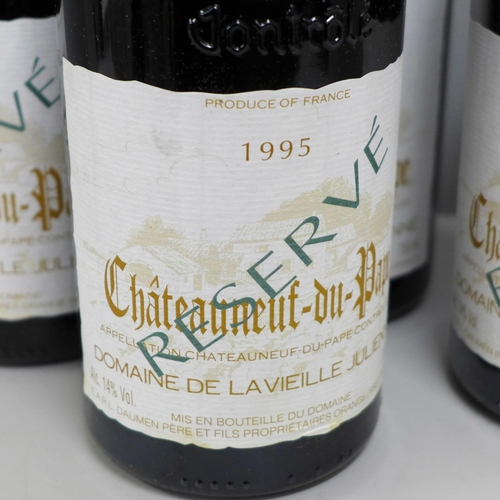 787 - Six bottles of Chateauneuf de Pape, Ville Julienne, 1995 reserve