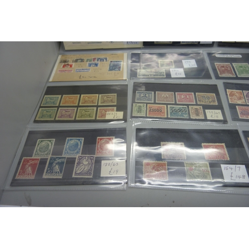 810 - Stamps; Eastern European better stamps and sets on 12 stock cards, all identified and catalogued at ... 