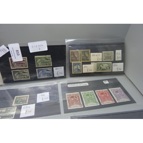 810 - Stamps; Eastern European better stamps and sets on 12 stock cards, all identified and catalogued at ... 