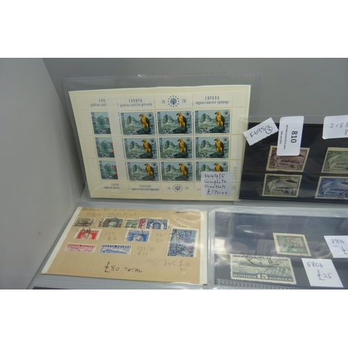 810 - Stamps; Eastern European better stamps and sets on 12 stock cards, all identified and catalogued at ... 