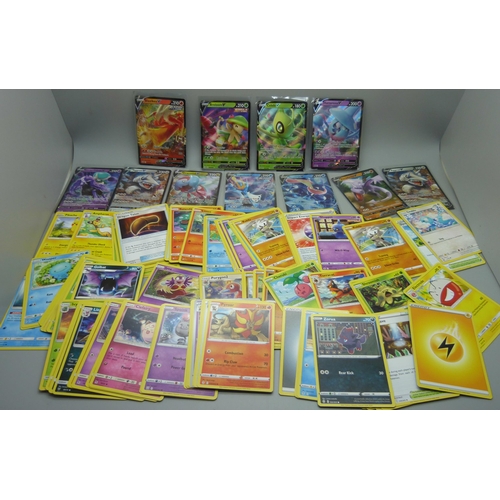 813 - 110 Pokemon cards including 11 Holographic V cards