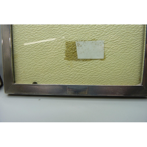 826 - Two silver photograph frames, largest 13.5cm x 18.5cm