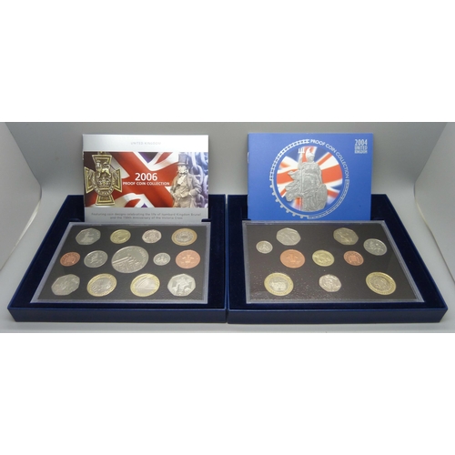 827 - A UK 2004 and a 2006 proof coin collection, Royal Mint