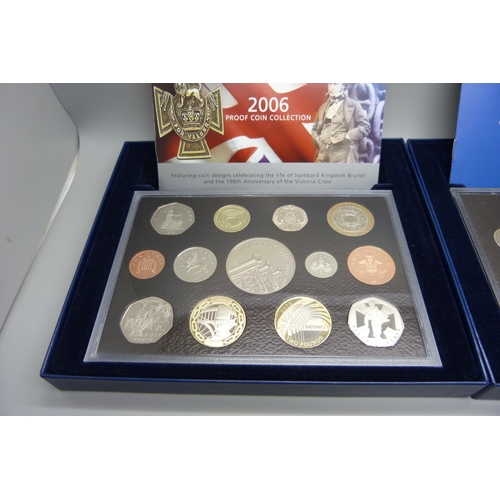 827 - A UK 2004 and a 2006 proof coin collection, Royal Mint