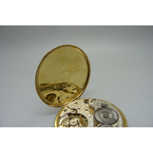 832 - A Grosvenor gold plated pocket watch