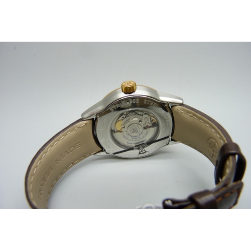 834 - A gentleman's Raymond Weil automatic wristwatch, boxed, a/f, crown loose * this lot is subject to VA... 