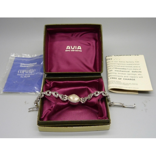 837 - An Avia lady's silver cased wristwatch